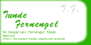 tunde fernengel business card